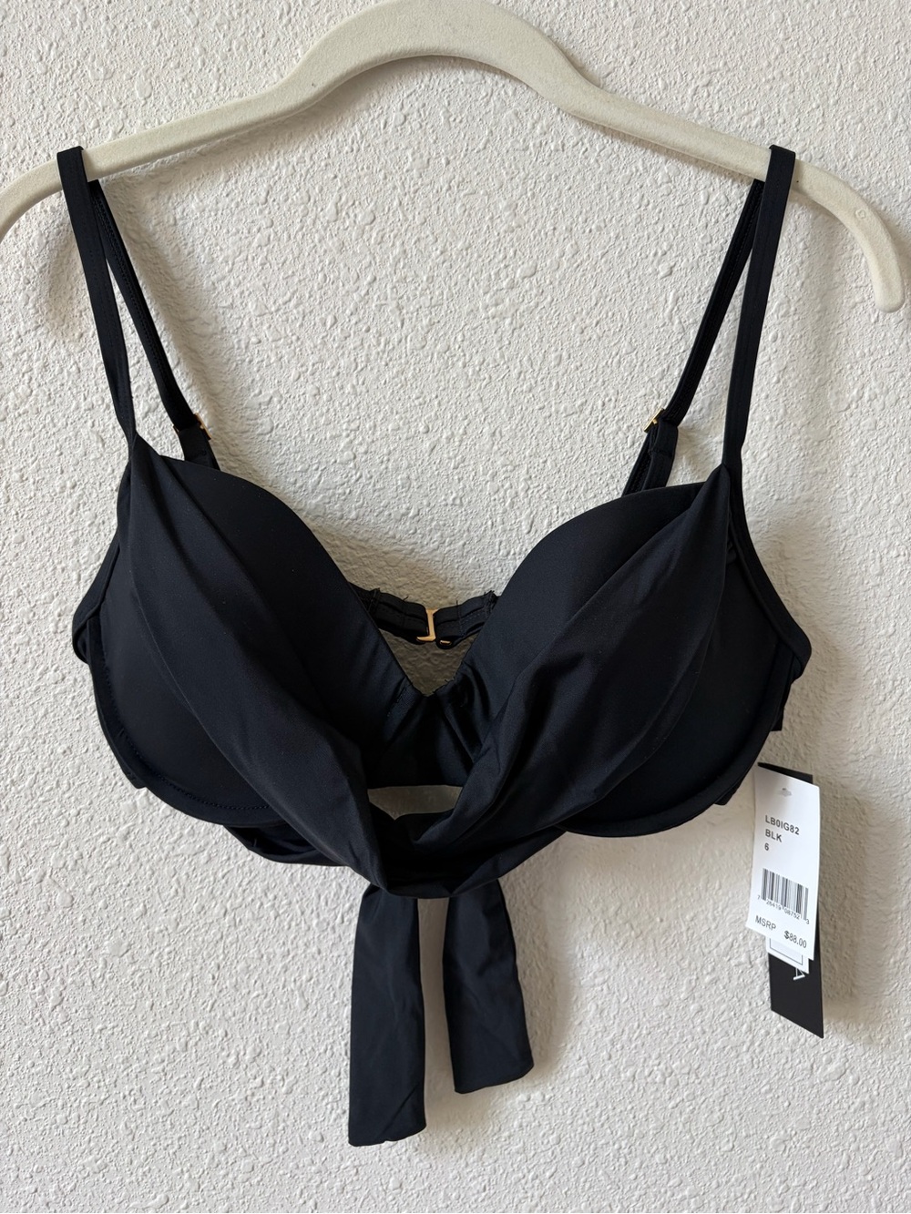 La Blanca Island Goddess Wrap Underwire Push Up Bikini Top Size 6 Beach Vacation